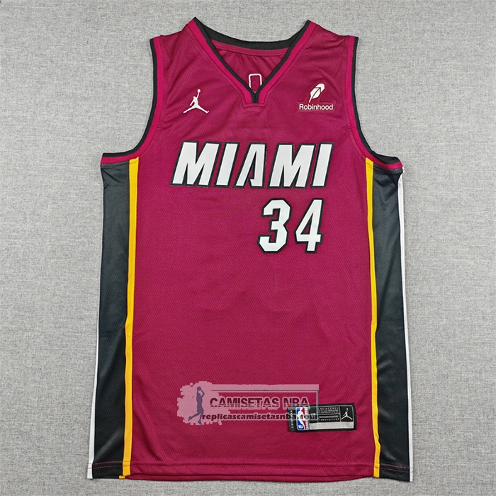 Camiseta Miami Heat Giannis Antetokounmpo NO 34 Statement Rojo